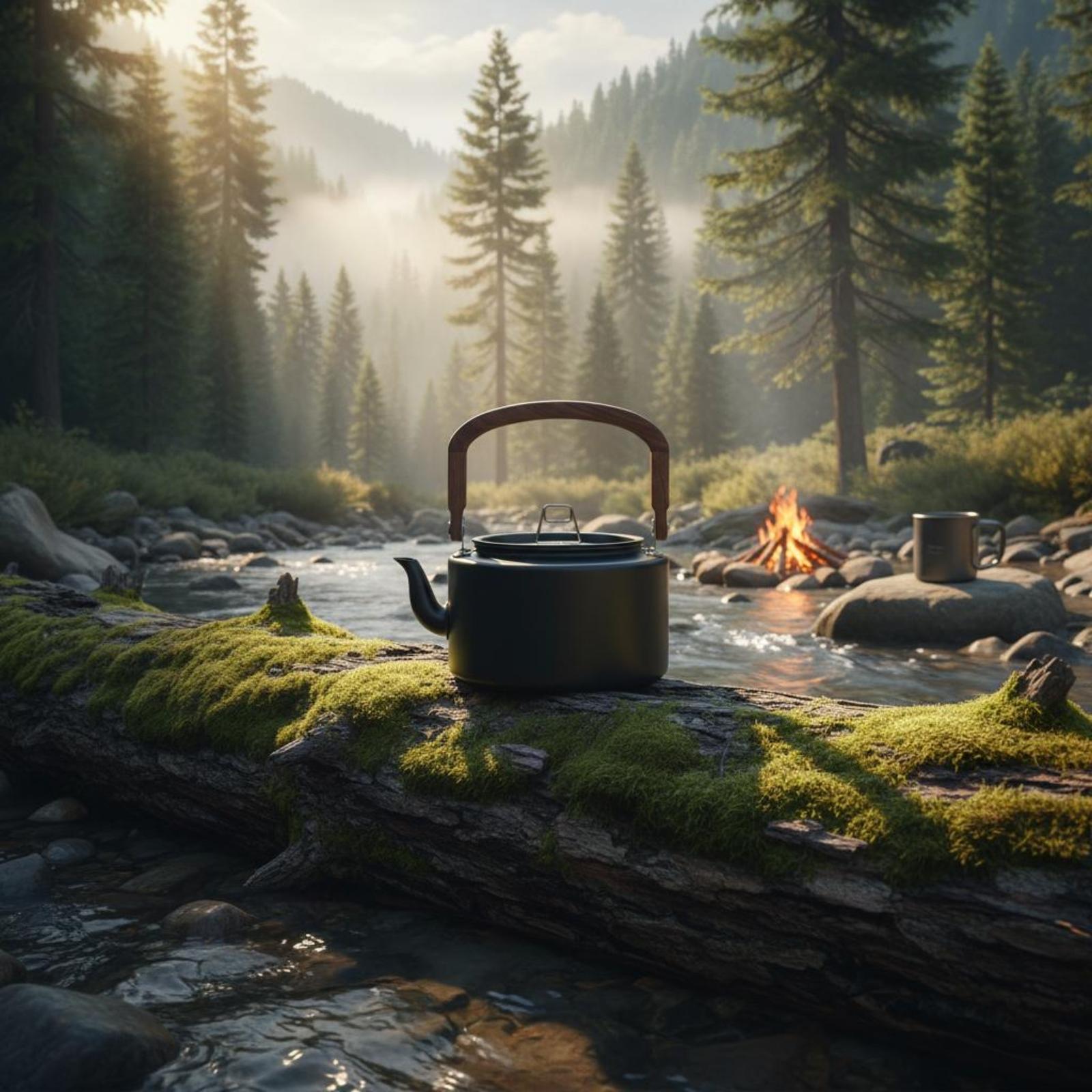 Outdoor Camping Kettle - Portable Aluminum Alloy Kettle Rounded Outdoor