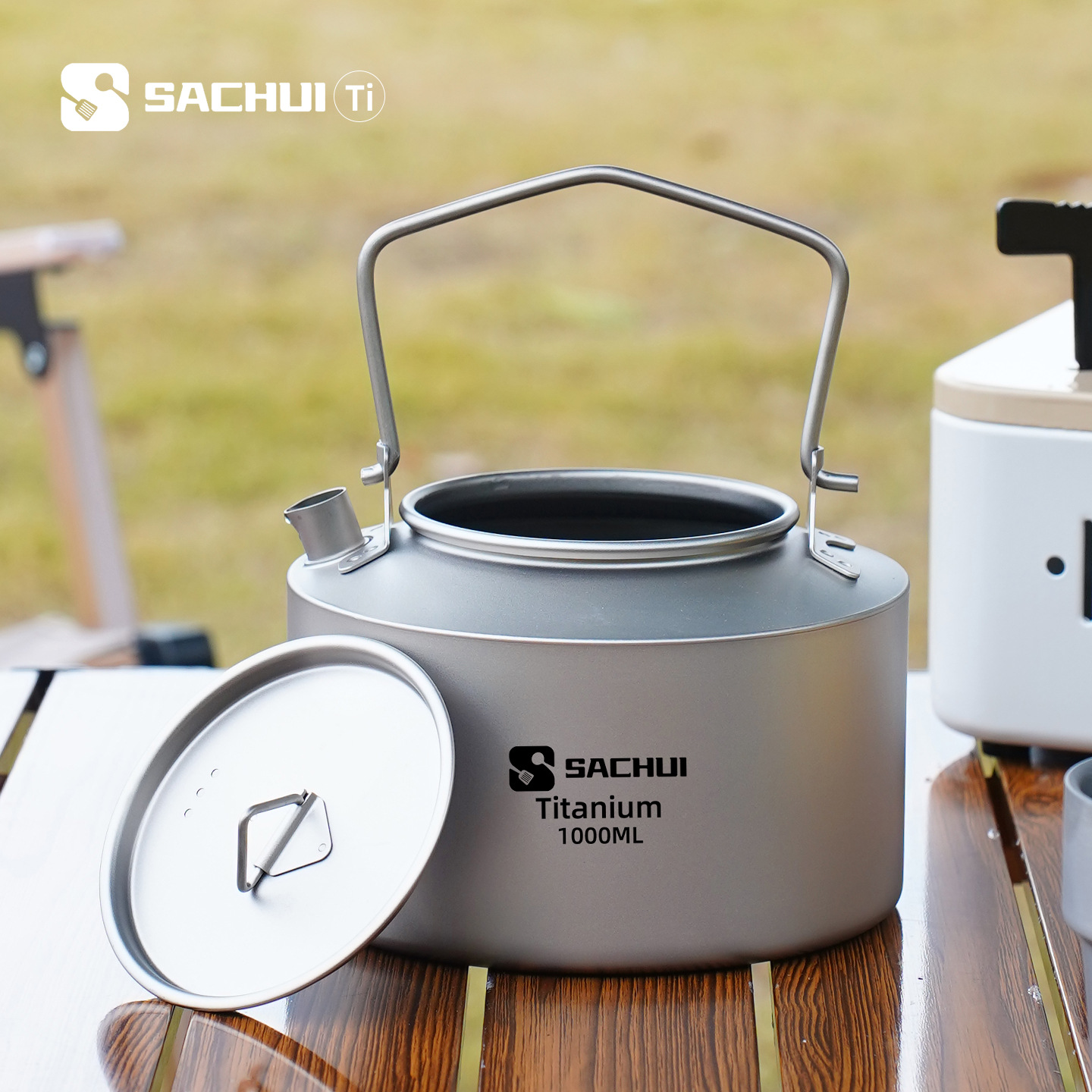 Outdoor Camping Kettle - 1000ML Pure Titanium Kettle Outdoor Ultralight