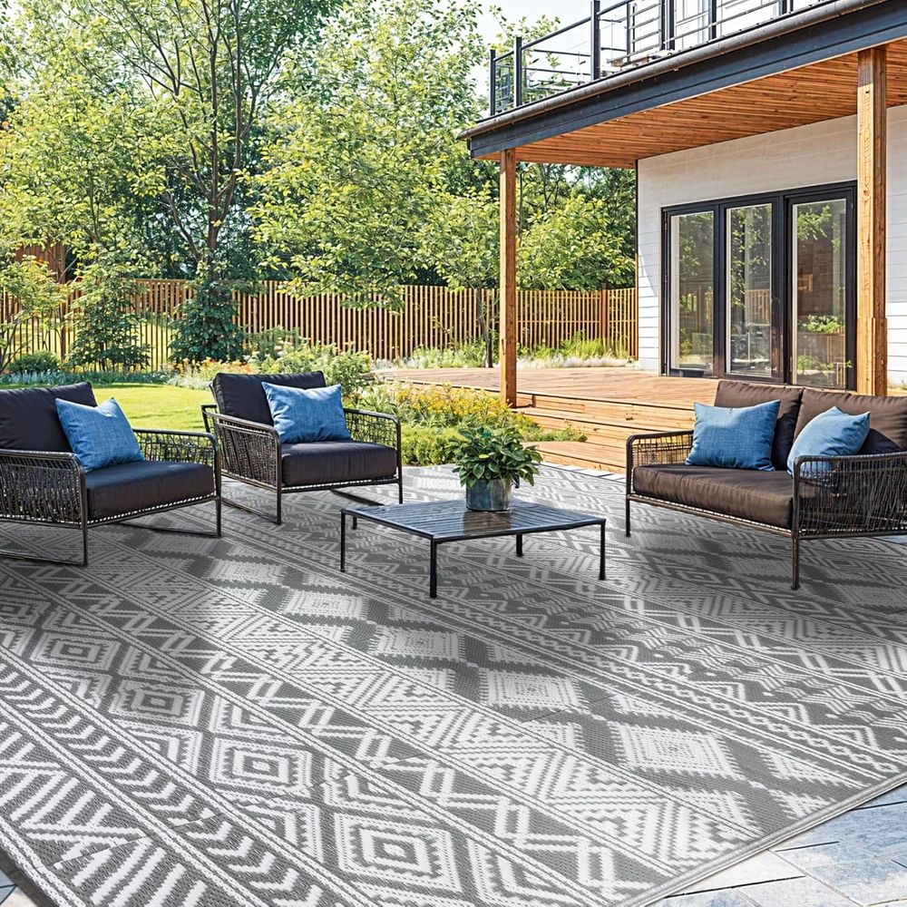 Outdoor Camping Rugs 8X10 - Outdoor Rug 8x10, Reversible Plastic Patio
