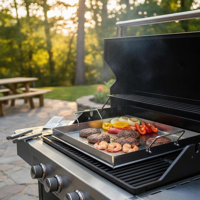 Outdoor Camping Cooking Set - Universal Flat Top Griddle 18x16 Inch