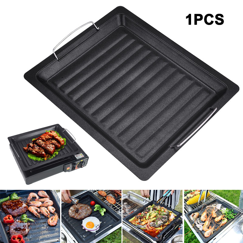 Outdoor Camping Cooking Set - Outdoors Thick Square Grill Pan With