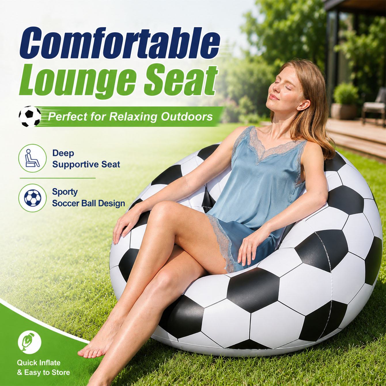 Outdoor Camping Couch - 1PC Large Lazy Inflatable Sofa Chairs