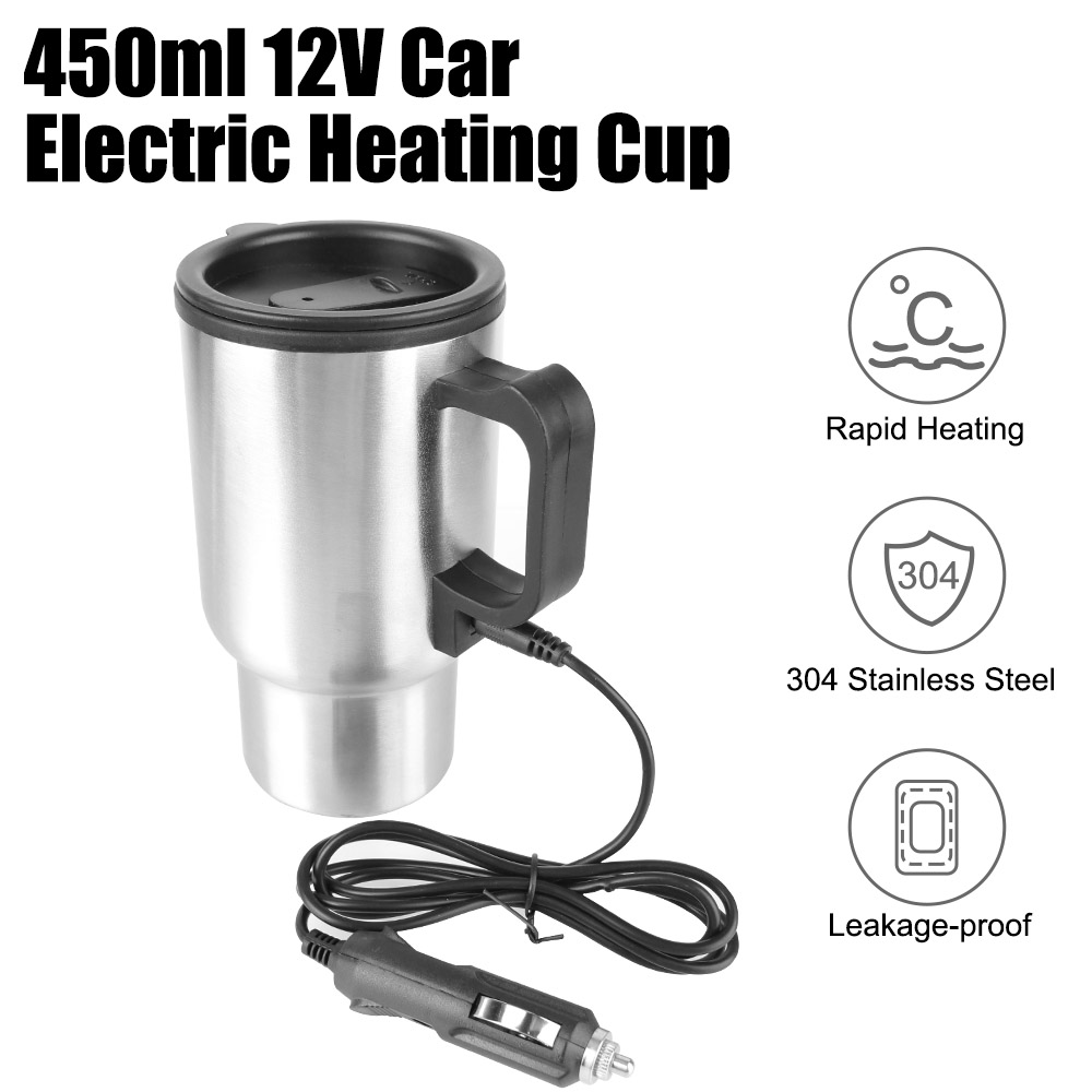 Outdoor Camping Kettle - 12V 450ml Electric Heating Car Kettle