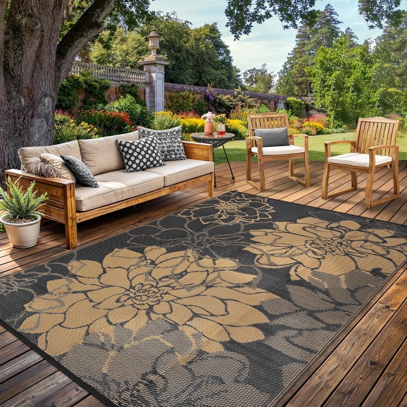 Outdoor Camping Rugs 8X10 - 8x10 Outdoor Rug Waterproof Reversible Plastic