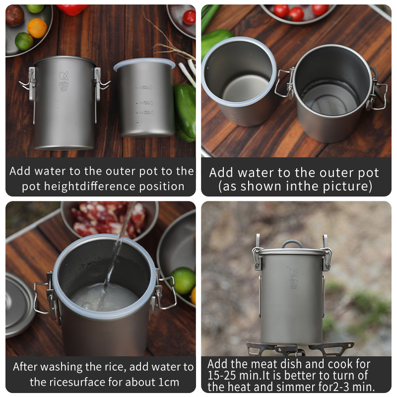 KEITH Pure Titanium Rice Cooke - Outdoor Camping Cooking Set recension och pris