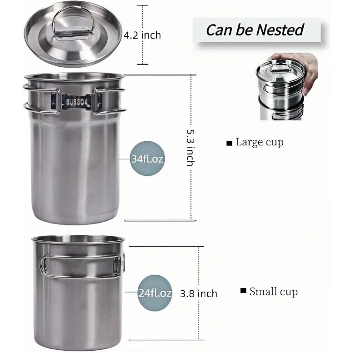 Foldable Camping Cups Mugs Cam - Outdoor Camping Cooking Set recension och pris