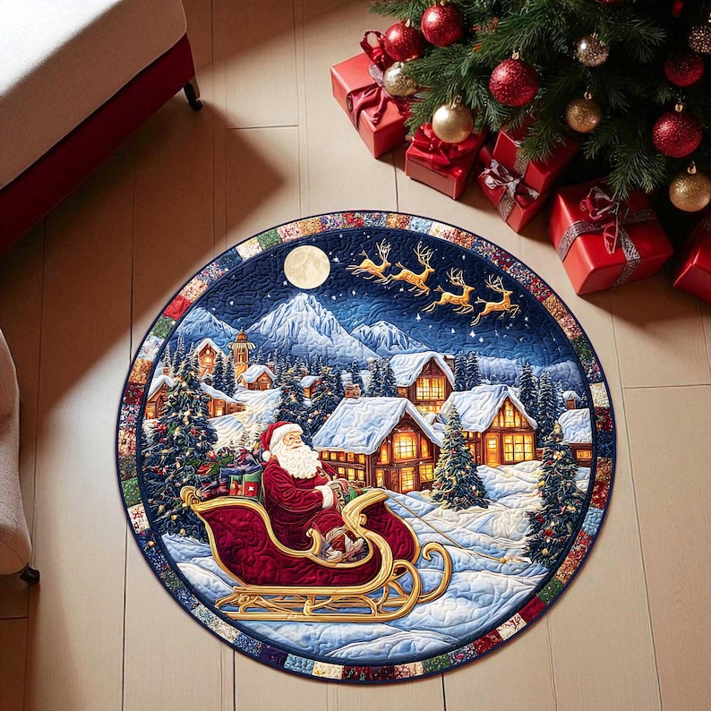 Santa Sleigh Christmas Round D - Outdoor Camping Decor Ideas recension och pris