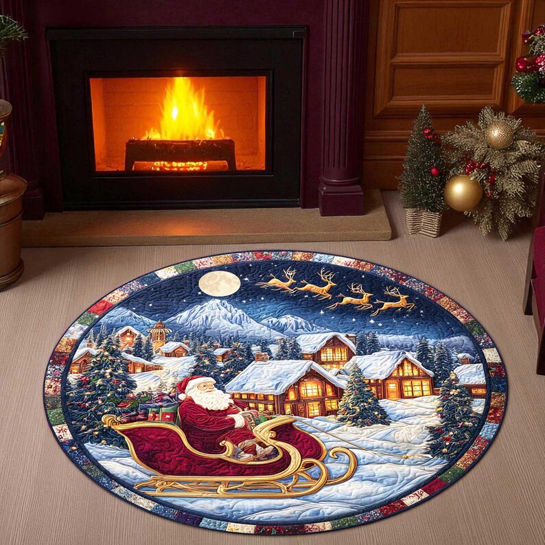 Santa Sleigh Christmas Round D - Outdoor Camping Decor Ideas recension och pris