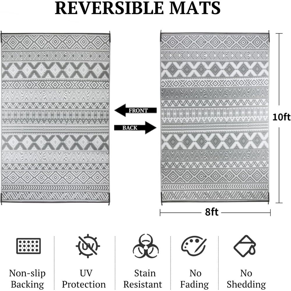 Outdoor Rug 8x10, Reversible P - Outdoor Camping Rugs 8X10 recension och pris