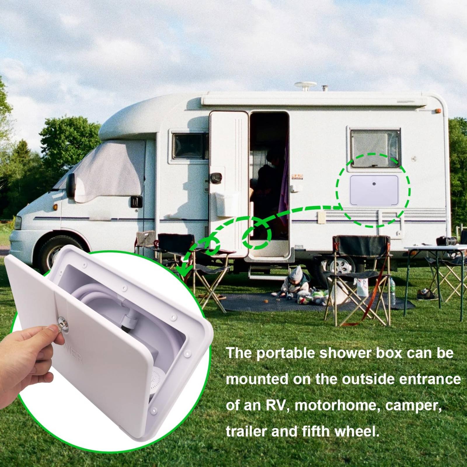 RV Exterior Shower Box Compact - Outdoor Camping Shower recension och pris