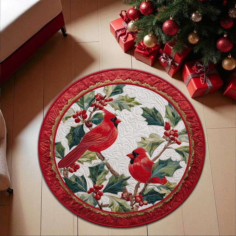 Cardinal Bird Christmas Round  - Outdoor Camping Decor Ideas recension och pris