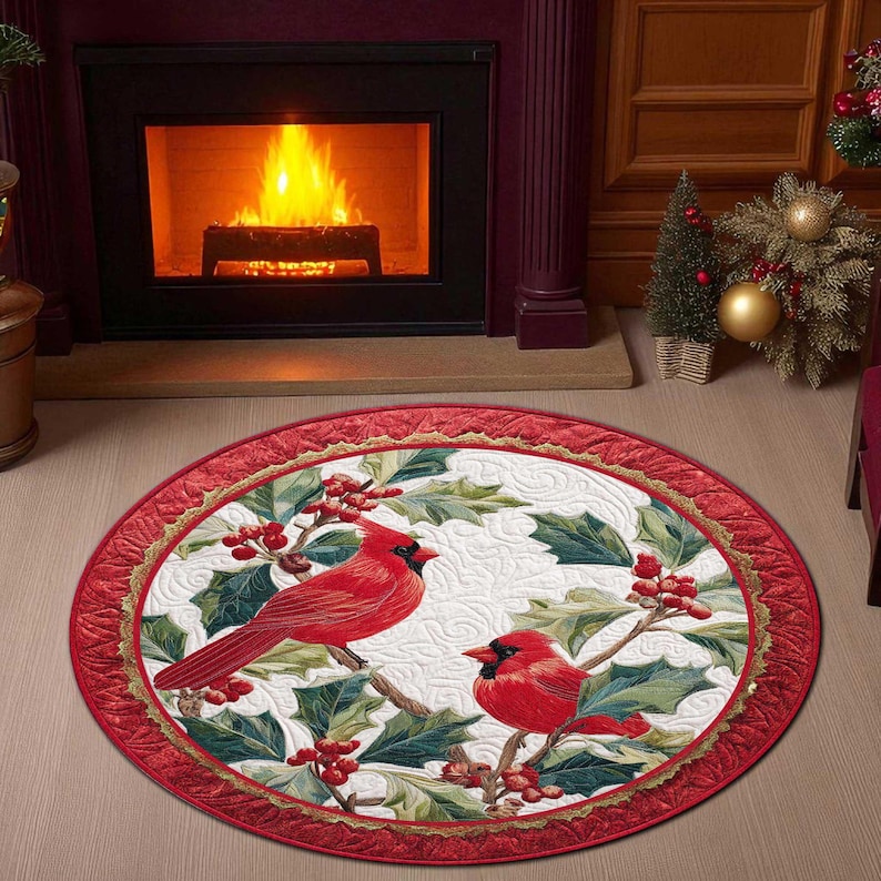 Cardinal Bird Christmas Round  - Outdoor Camping Decor Ideas recension och pris