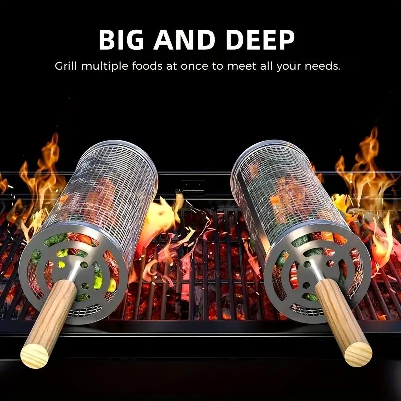 Stainless Steel BBQ Grill Bask - Outdoor Camping Cooking Set recension och pris