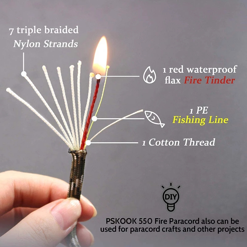 10-core Paracord 550 4mm Outdo - Outdoor Camping Burner recension och pris