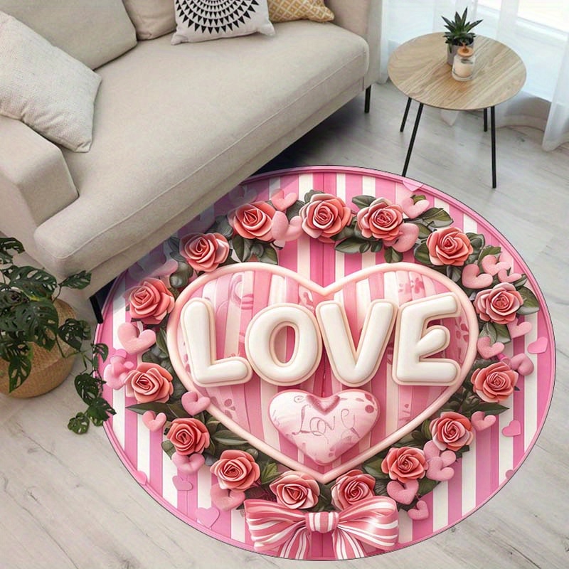 Floral Couple Round Mat, Non-S - Outdoor Camping Decor Ideas recension och pris