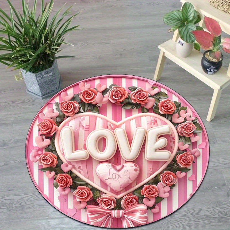 Floral Couple Round Mat, Non-S - Outdoor Camping Decor Ideas recension och pris