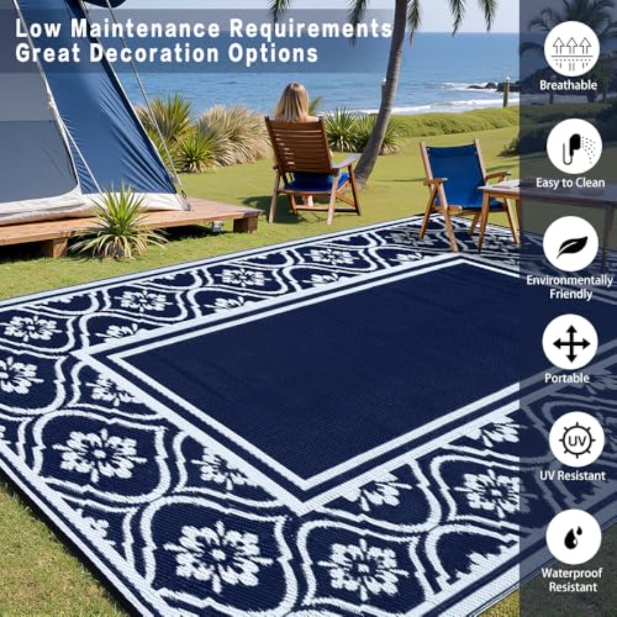 Outdoor Rug 8x10 ft for Patio  - Outdoor Camping Rugs 8X10 recension och pris