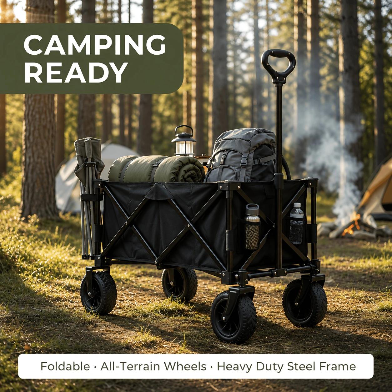 Heavy Duty Foldable Wagon Cart - Outdoor Camping Shop recension och pris