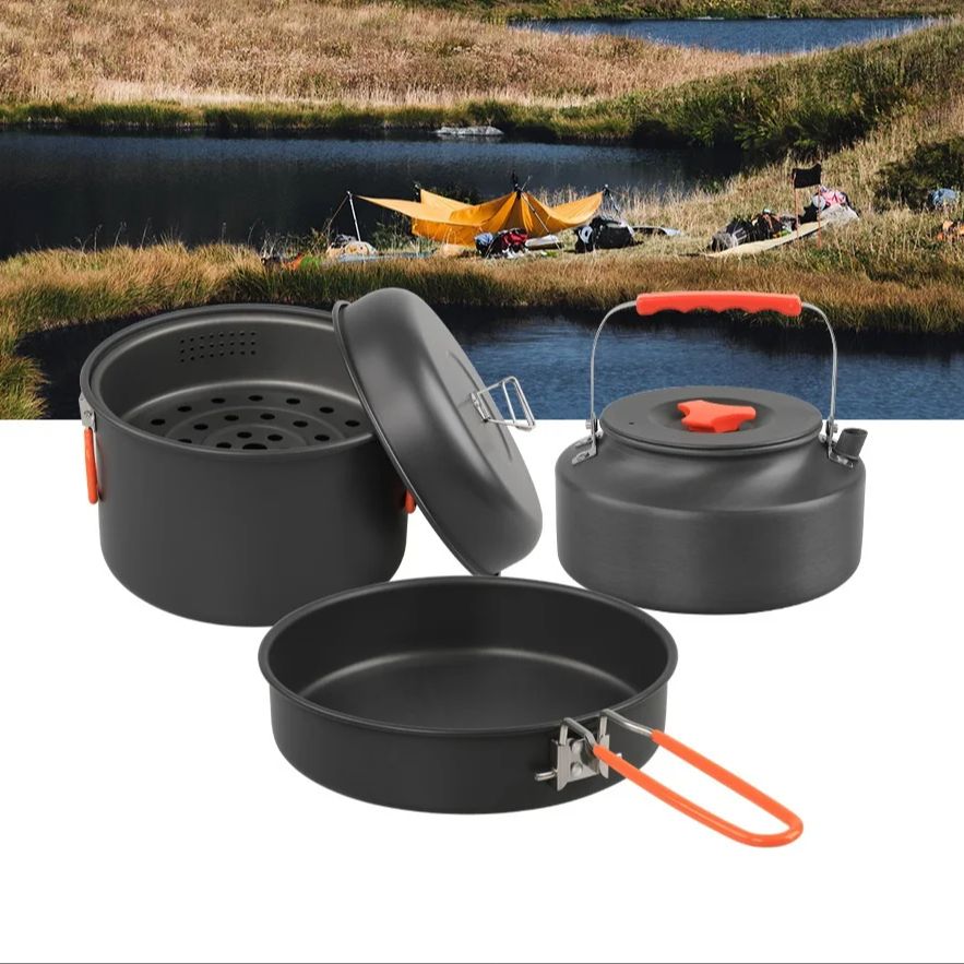 Outdoor Cookware Set Camping C - Outdoor Camping Kettle recension och pris