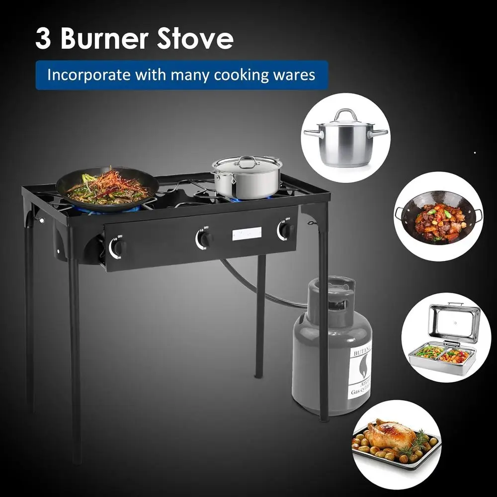 Portable 3-Burner Propane Gas  - Outdoor Camping Burner recension och pris